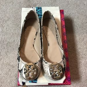 Tory Burch Reva Python Flat